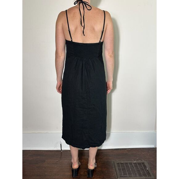 Universal Thread Linen Midi Black Boho Dress Size Medium - Picture 4 of 6